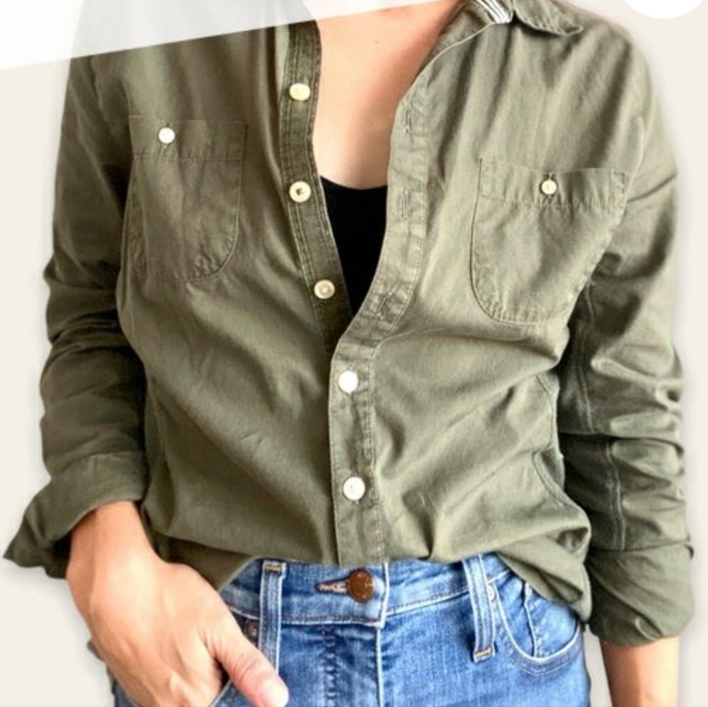 Converse All Star | Women’s Rollover Long-Sleeve Side Panel Army Green Shirt